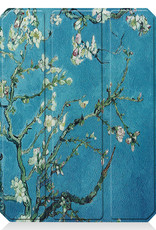 BASEY. Hoesje Geschikt voor iPad Mini 6 Hoes Case Tablet Hoesje Tri-fold Met Uitsparing Geschikt voor Apple Pencil - Hoes Geschikt voor iPad Mini 6 Hoesje Hard Cover Bookcase Hoes - Bloesem