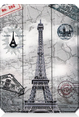 BASEY. Hoesje Geschikt voor iPad Mini 6 Hoes Case Tablet Hoesje Tri-fold Met Uitsparing Geschikt voor Apple Pencil - Hoes Geschikt voor iPad Mini 6 Hoesje Hard Cover Bookcase Hoes - Eiffeltoren