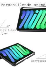 BASEY. Hoesje Geschikt voor iPad Mini 6 Hoes Case Tablet Hoesje Tri-fold Met Uitsparing Geschikt voor Apple Pencil - Hoes Geschikt voor iPad Mini 6 Hoesje Hard Cover Bookcase Hoes - Lichtblauw