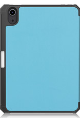 BASEY. Hoesje Geschikt voor iPad Mini 6 Hoes Case Tablet Hoesje Tri-fold Met Uitsparing Geschikt voor Apple Pencil - Hoes Geschikt voor iPad Mini 6 Hoesje Hard Cover Bookcase Hoes - Lichtblauw