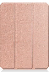 BASEY. Hoesje Geschikt voor iPad Mini 6 Hoes Case Tablet Hoesje Tri-fold Met Uitsparing Geschikt voor Apple Pencil - Hoes Geschikt voor iPad Mini 6 Hoesje Hard Cover Bookcase Hoes - Rosé goud