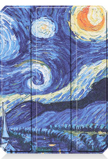 BASEY. Hoesje Geschikt voor iPad Mini 6 Hoes Case Tablet Hoesje Tri-fold Met Uitsparing Geschikt voor Apple Pencil - Hoes Geschikt voor iPad Mini 6 Hoesje Hard Cover Bookcase Hoes - Sterrenhemel