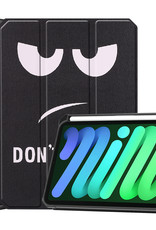 BASEY. Hoesje Geschikt voor iPad Mini 6 Hoes Case Tablet Hoesje Tri-fold Met Uitsparing Geschikt voor Apple Pencil - Hoes Geschikt voor iPad Mini 6 Hoesje Hard Cover Bookcase Hoes - Don't Touch Me
