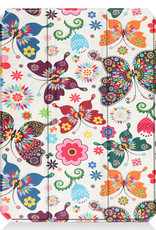 BASEY. Hoesje Geschikt voor iPad Mini 6 Hoes Case Tablet Hoesje Tri-fold Met Uitsparing Geschikt voor Apple Pencil - Hoes Geschikt voor iPad Mini 6 Hoesje Hard Cover Bookcase Hoes - Vlinders
