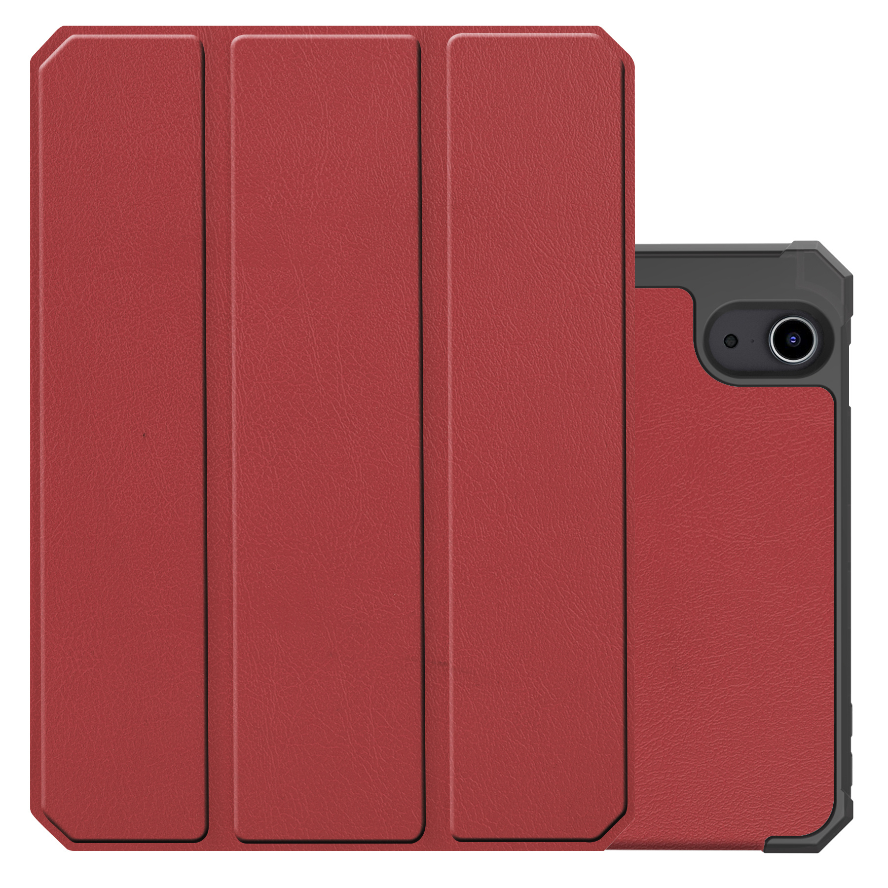 NoXx Hoesje Geschikt voor iPad Mini 6 Hoesje Case Hard Cover Hoes Book Case Met Uitsparing Geschikt voor Apple Pencil - Donkerrood