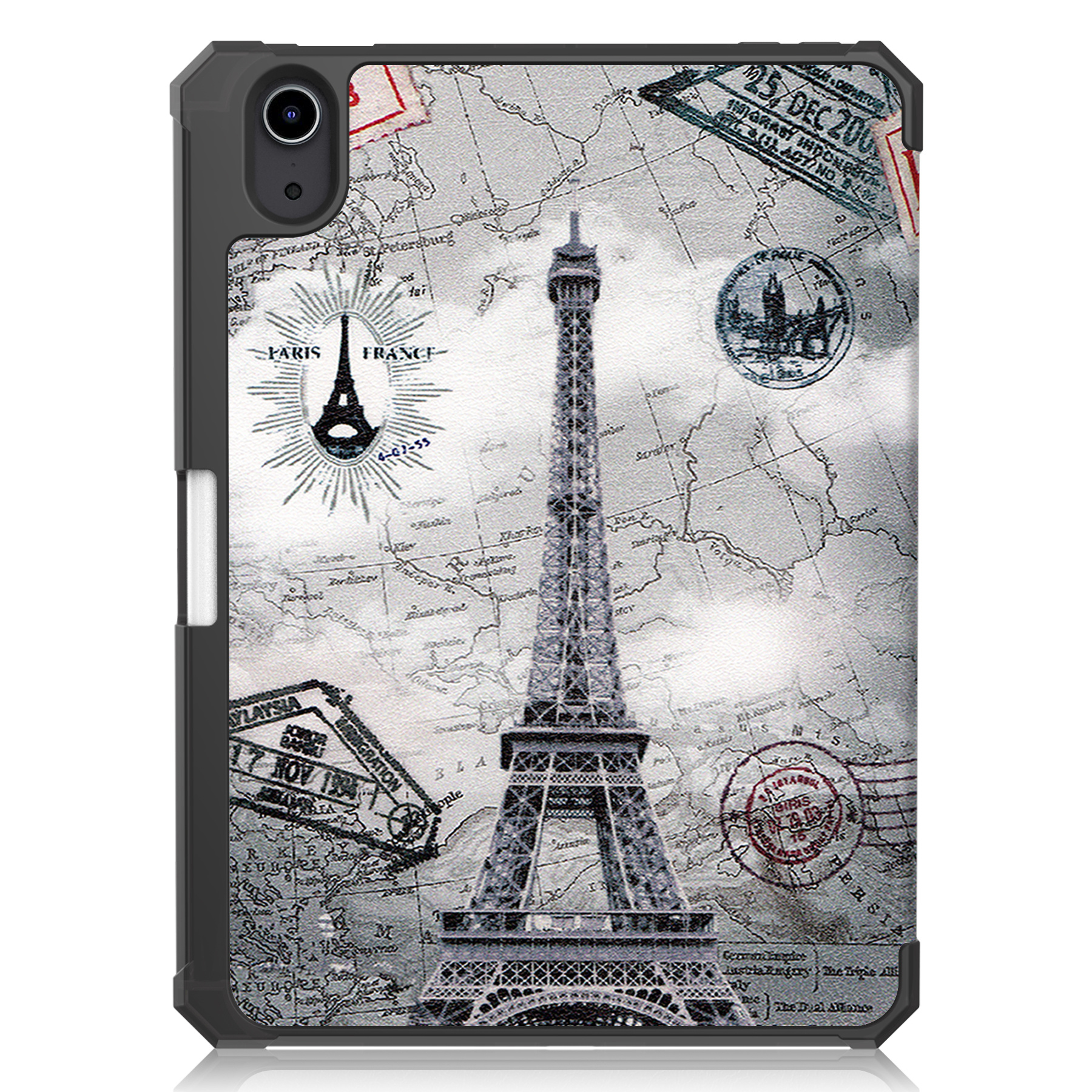 NoXx iPad Mini 6 Hoesje Case Hard Cover Hoes Met Apple Pencil Uitsparing Book Case - Eiffeltoren