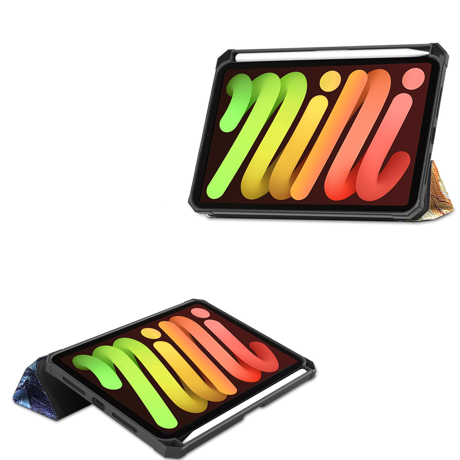 NoXx iPad Mini 6 Hoesje Case Hard Cover Hoes Met Apple Pencil Uitsparing Book Case - Sterrenhemel
