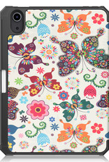 NoXx Hoesje Geschikt voor iPad Mini 6 Hoesje Case Hard Cover Hoes Book Case Met Uitsparing Geschikt voor Apple Pencil - Vlinders