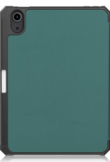 Nomfy Hoes Geschikt voor iPad Mini 6 Hoes Tri-fold Tablet Hoesje Case Met Uitsparing Geschikt voor Apple Pencil - Hoesje Geschikt voor iPad Mini 6 Hoesje Hardcover Bookcase - Donkergroen