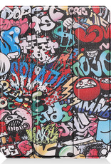 Nomfy Hoes Geschikt voor iPad Mini 6 Hoes Tri-fold Tablet Hoesje Case Met Uitsparing Geschikt voor Apple Pencil - Hoesje Geschikt voor iPad Mini 6 Hoesje Hardcover Bookcase - Graffity