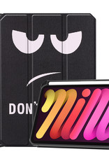 Nomfy Hoes Geschikt voor iPad Mini 6 Hoes Tri-fold Tablet Hoesje Case Met Uitsparing Geschikt voor Apple Pencil - Hoesje Geschikt voor iPad Mini 6 Hoesje Hardcover Bookcase - Don't Touch Me