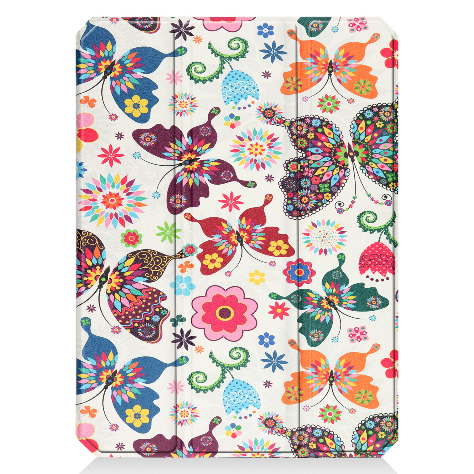 Nomfy Hoes Geschikt voor iPad Mini 6 Hoes Tri-fold Tablet Hoesje Case Met Uitsparing Geschikt voor Apple Pencil - Hoesje Geschikt voor iPad Mini 6 Hoesje Hardcover Bookcase - Vlinders