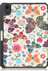 Nomfy iPad Mini 6 Hoesje Case Vlinders - Hoes Met Uitsparing Apple Pencil - iPad Mini 6 Hoes Hardcover Hoesje Vlinders Bookcase