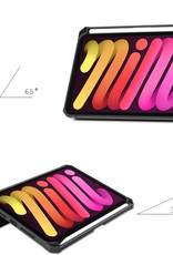 Nomfy Hoes Geschikt voor iPad Mini 6 Hoes Tri-fold Tablet Hoesje Case Met Uitsparing Geschikt voor Apple Pencil - Hoesje Geschikt voor iPad Mini 6 Hoesje Hardcover Bookcase - Vlinders