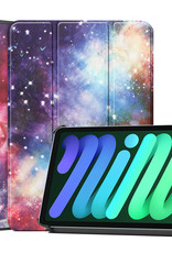 BASEY. Hoesje Geschikt voor iPad Mini 6 Hoes Case Tablet Hoesje Tri-fold - Hoes Geschikt voor iPad Mini 6 Hoesje Hard Cover Bookcase Hoes - Galaxy