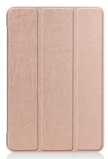 BASEY. Hoesje Geschikt voor iPad Mini 6 Hoes Case Tablet Hoesje Tri-fold - Hoes Geschikt voor iPad Mini 6 Hoesje Hard Cover Bookcase Hoes - Rosé goud