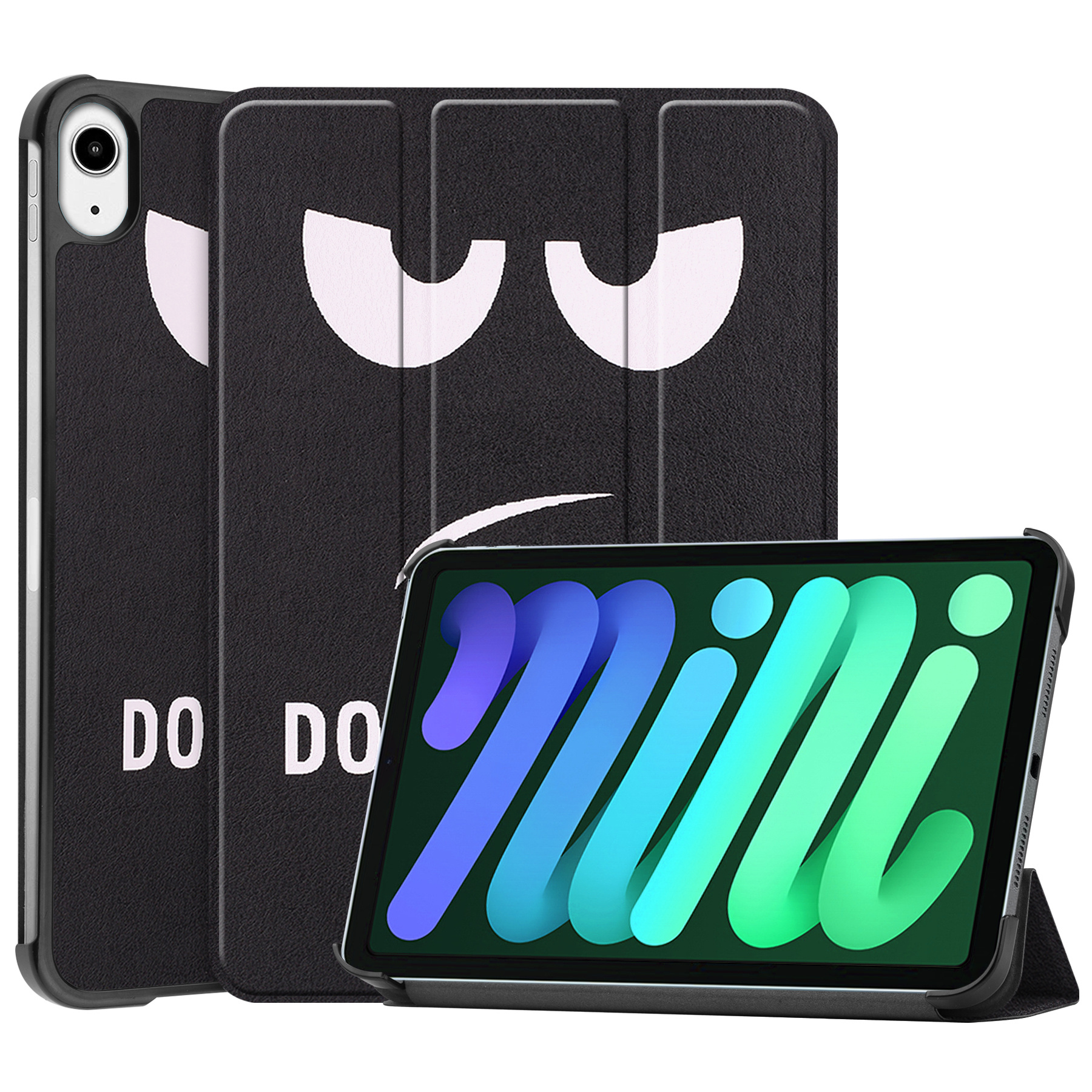 BASEY. Hoesje Geschikt voor iPad Mini 6 Hoes Case Tablet Hoesje Tri-fold - Hoes Geschikt voor iPad Mini 6 Hoesje Hard Cover Bookcase Hoes - Don't Touch Me