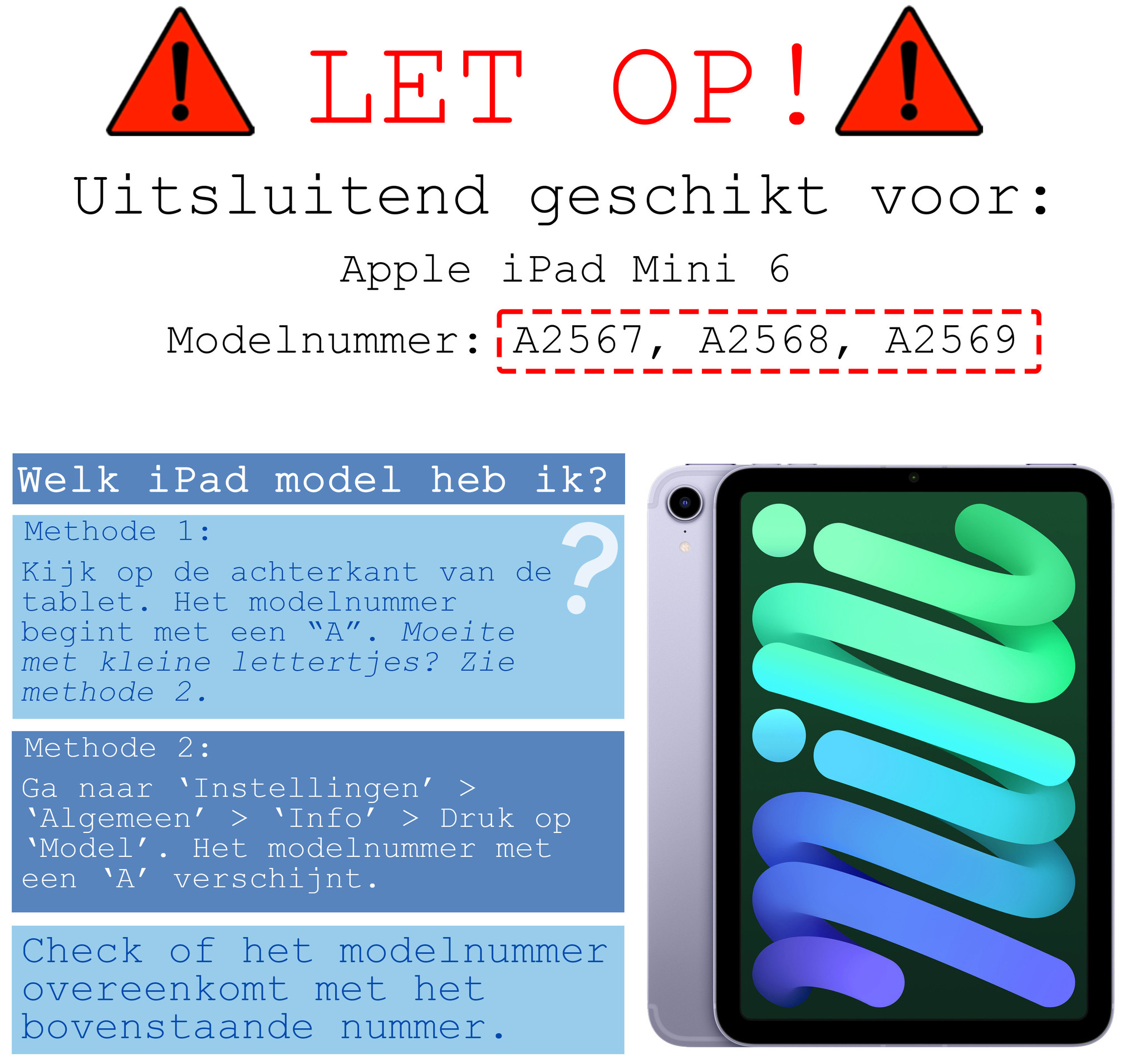 NoXx Hoesje Geschikt voor iPad Mini 6 Hoesje Case Hard Cover Hoes Book Case - Blokken