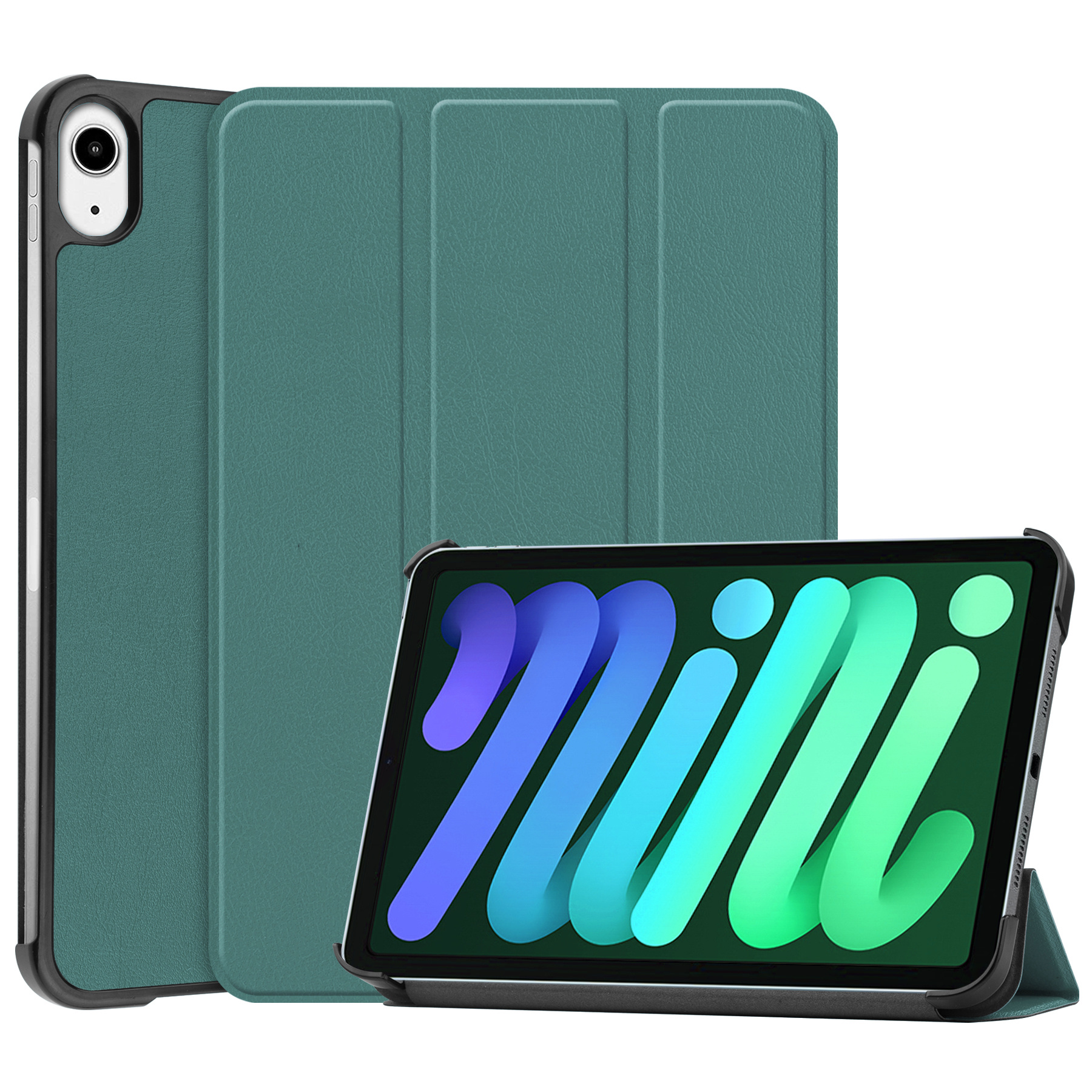 NoXx Hoesje Geschikt voor iPad Mini 6 Hoesje Case Hard Cover Hoes Book Case - Donkergroen