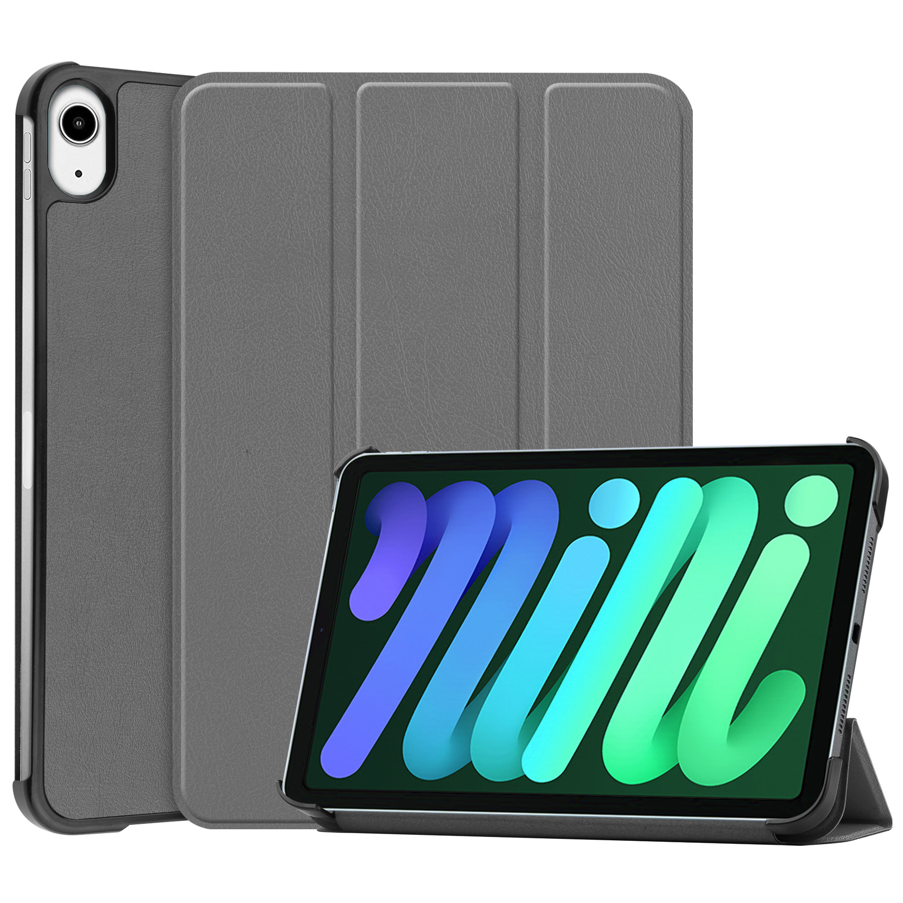 NoXx Hoesje Geschikt voor iPad Mini 6 Hoesje Case Hard Cover Hoes Book Case - Grijs