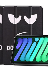 Nomfy Hoes Geschikt voor iPad Mini 6 Hoes Tri-fold Tablet Hoesje Case - Hoesje Geschikt voor iPad Mini 6 Hoesje Hardcover Bookcase - Don't Touch Me