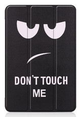 Nomfy Hoes Geschikt voor iPad Mini 6 Hoes Tri-fold Tablet Hoesje Case - Hoesje Geschikt voor iPad Mini 6 Hoesje Hardcover Bookcase - Don't Touch Me