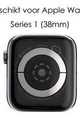 NoXx Hoes Geschikt voor Apple Watch Series 1 38 mm Siliconen Case - Hoesje Geschikt voor Apple Watch Series 1 38 mm Hoesje Cover Case - Transparant - 2x