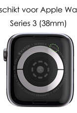 NoXx Hoes Geschikt voor Apple Watch Series 3 38 mm Siliconen Case - Hoesje Geschikt voor Apple Watch Series 3 38 mm Hoesje Cover Case - Transparant - 2x
