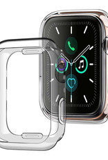 NoXx Hoes Geschikt voor Apple Watch Series 6 44 mm Siliconen Case - Hoesje Geschikt voor Apple Watch Series 6 44 mm Hoesje Cover Case - Transparant