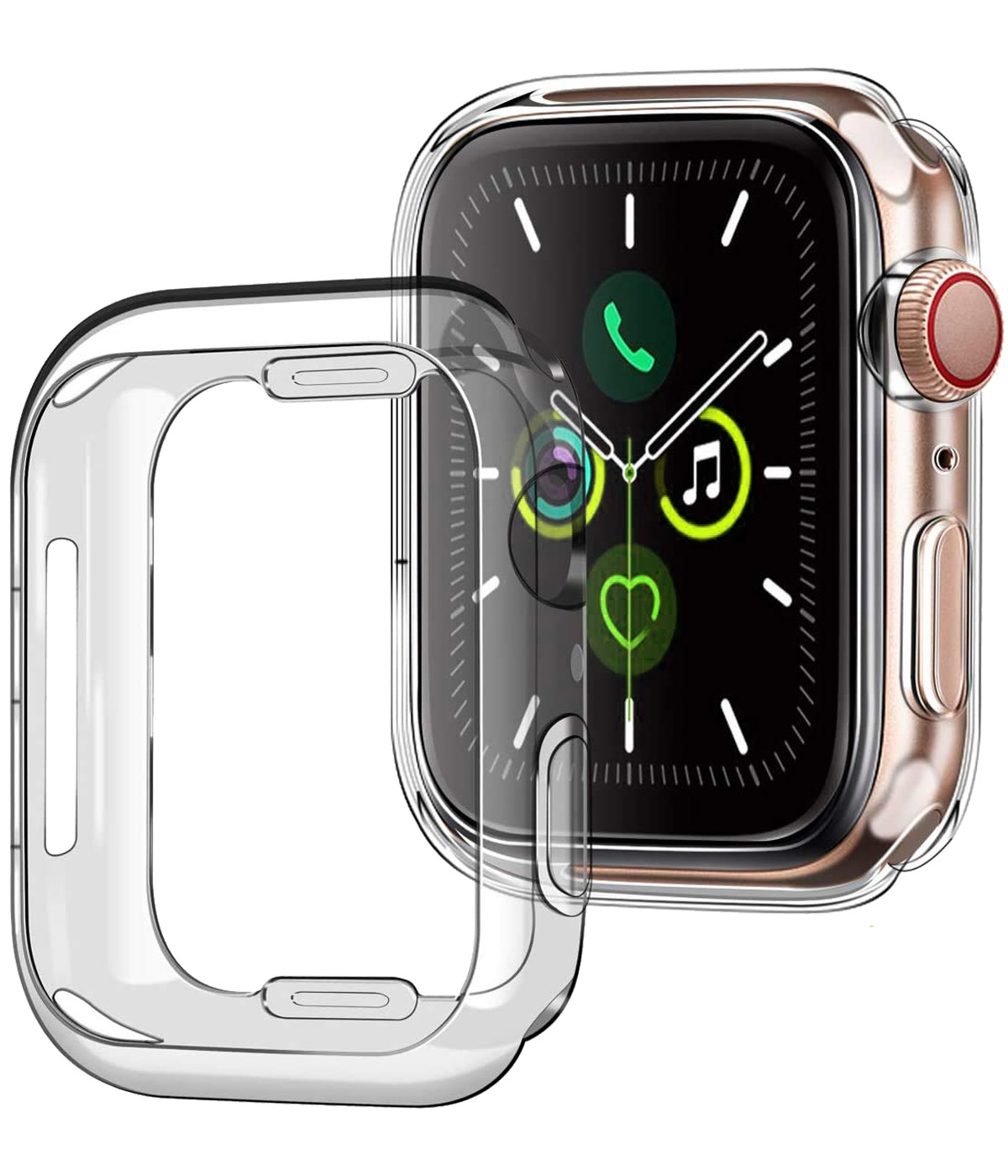 BASEY. Geschikt Voor Apple Watch SE Hoesje Siliconen 40 mm - Hoes Voor Apple Watch Siliconen Case - Geschikt voor Apple Watch Hoes Transparant