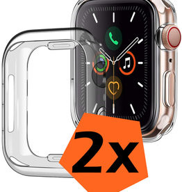 Nomfy Nomfy Apple Watch SE Hoesje Siliconen Transparant - 44 mm - 2 PACK