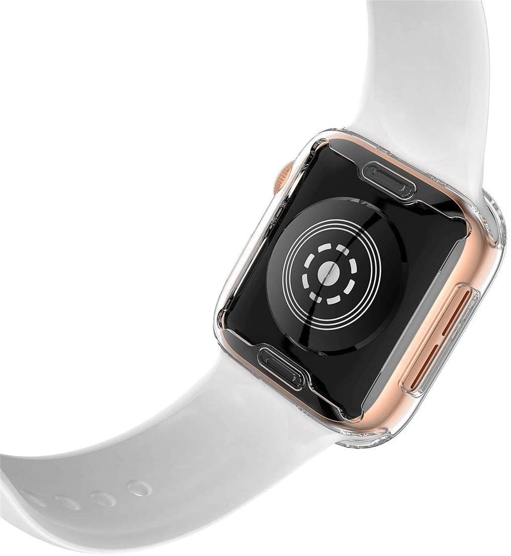 Nomfy Geschikt Voor Apple Watch SE Hoes Siliconen 44 mm - Hoes Voor Apple Watch Siliconen Case - Geschikt Voor Apple Watch SE Hoesje Transparant - 2 stuks