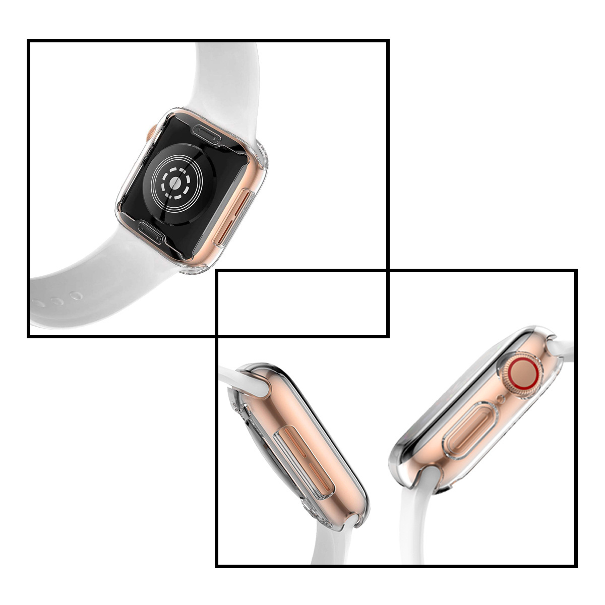 NoXx Geschikt Voor Apple Watch Nike+ Hoes 38 mm - Voor Apple Watch Siliconen Case Transparant Hoesje - 2x