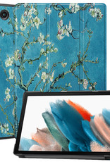 BASEY. Hoesje Geschikt voor Samsung Galaxy Tab A8 Hoes Case Tablet Hoesje Tri-fold - Hoes Geschikt voor Samsung Tab A8 Hoesje Hard Cover Bookcase Hoes - Bloesem