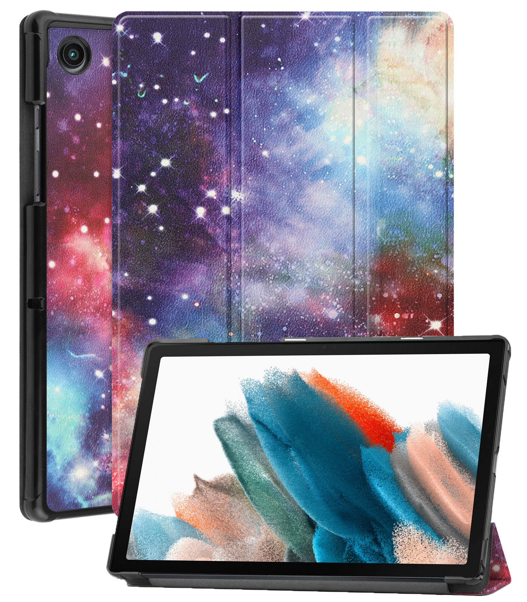 BASEY. Hoesje Geschikt voor Samsung Galaxy Tab A8 Hoes Case Tablet Hoesje Tri-fold - Hoes Geschikt voor Samsung Tab A8 Hoesje Hard Cover Bookcase Hoes - Galaxy