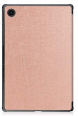 BASEY. Hoesje Geschikt voor Samsung Galaxy Tab A8 Hoes Case Tablet Hoesje Tri-fold - Hoes Geschikt voor Samsung Tab A8 Hoesje Hard Cover Bookcase Hoes - Rosé goud