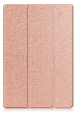 BASEY. Hoesje Geschikt voor Samsung Galaxy Tab A8 Hoes Case Tablet Hoesje Tri-fold - Hoes Geschikt voor Samsung Tab A8 Hoesje Hard Cover Bookcase Hoes - Rosé goud