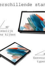 BASEY. Hoesje Geschikt voor Samsung Galaxy Tab A8 Hoes Case Tablet Hoesje Tri-fold - Hoes Geschikt voor Samsung Tab A8 Hoesje Hard Cover Bookcase Hoes - Sterrenhemel