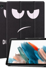 BASEY. Hoesje Geschikt voor Samsung Galaxy Tab A8 Hoes Case Tablet Hoesje Tri-fold - Hoes Geschikt voor Samsung Tab A8 Hoesje Hard Cover Bookcase Hoes - Don't Touch Me