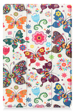 BASEY. Hoesje Geschikt voor Samsung Galaxy Tab A8 Hoes Case Tablet Hoesje Tri-fold - Hoes Geschikt voor Samsung Tab A8 Hoesje Hard Cover Bookcase Hoes - Vlinders