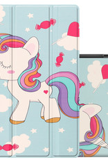 NoXx Hoesje Geschikt voor Samsung Galaxy Tab A8 Hoesje Case Hard Cover Hoes Book Case - Eenhoorn