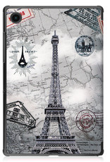 Nomfy Hoes Geschikt voor Samsung Galaxy Tab A8 Hoes Tri-fold Tablet Hoesje Case - Hoesje Geschikt voor Samsung Tab A8 Hoesje Hardcover Bookcase - Eiffeltoren