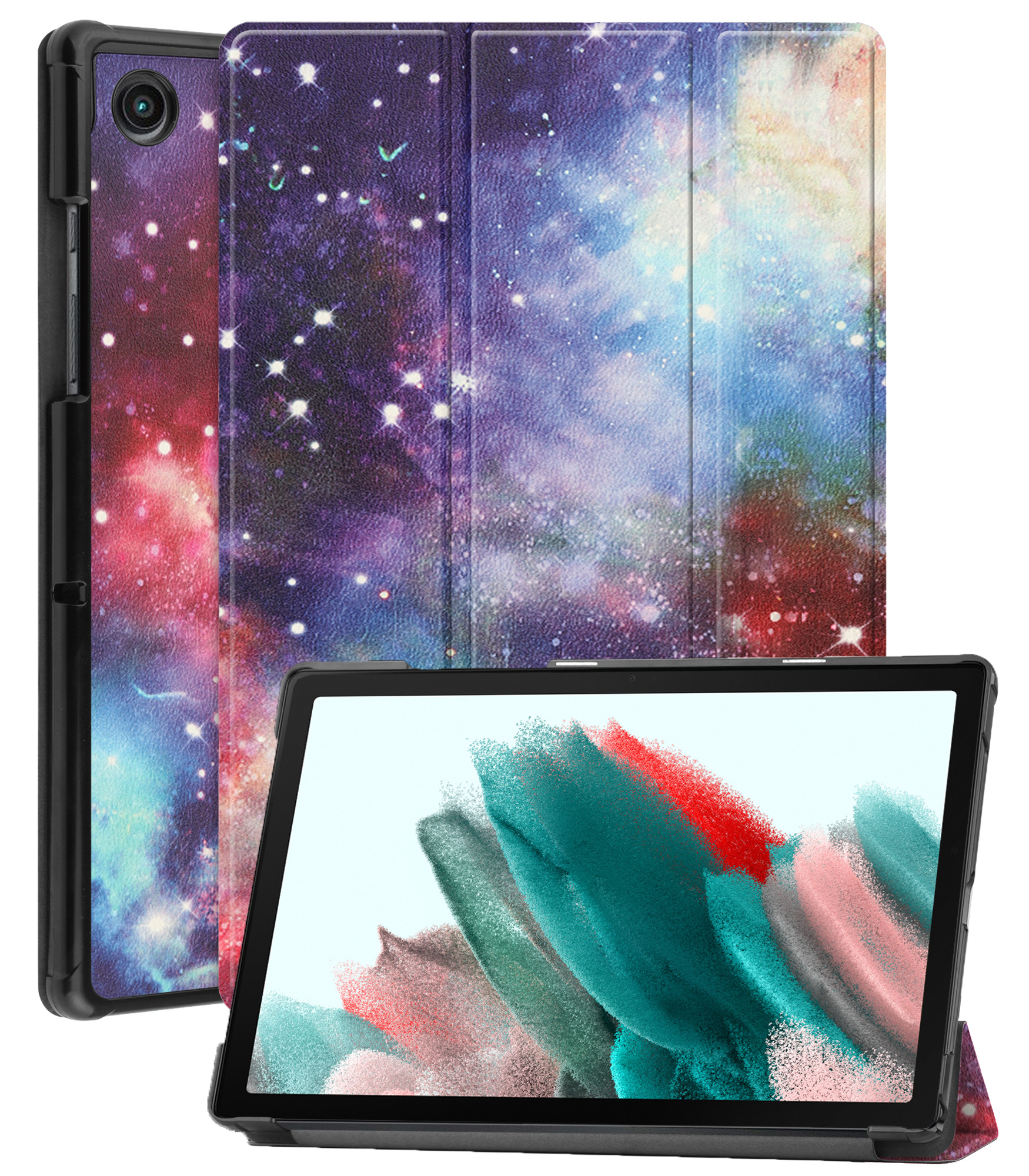 Nomfy Hoes Geschikt voor Samsung Galaxy Tab A8 Hoes Tri-fold Tablet Hoesje Case - Hoesje Geschikt voor Samsung Tab A8 Hoesje Hardcover Bookcase - Galaxy