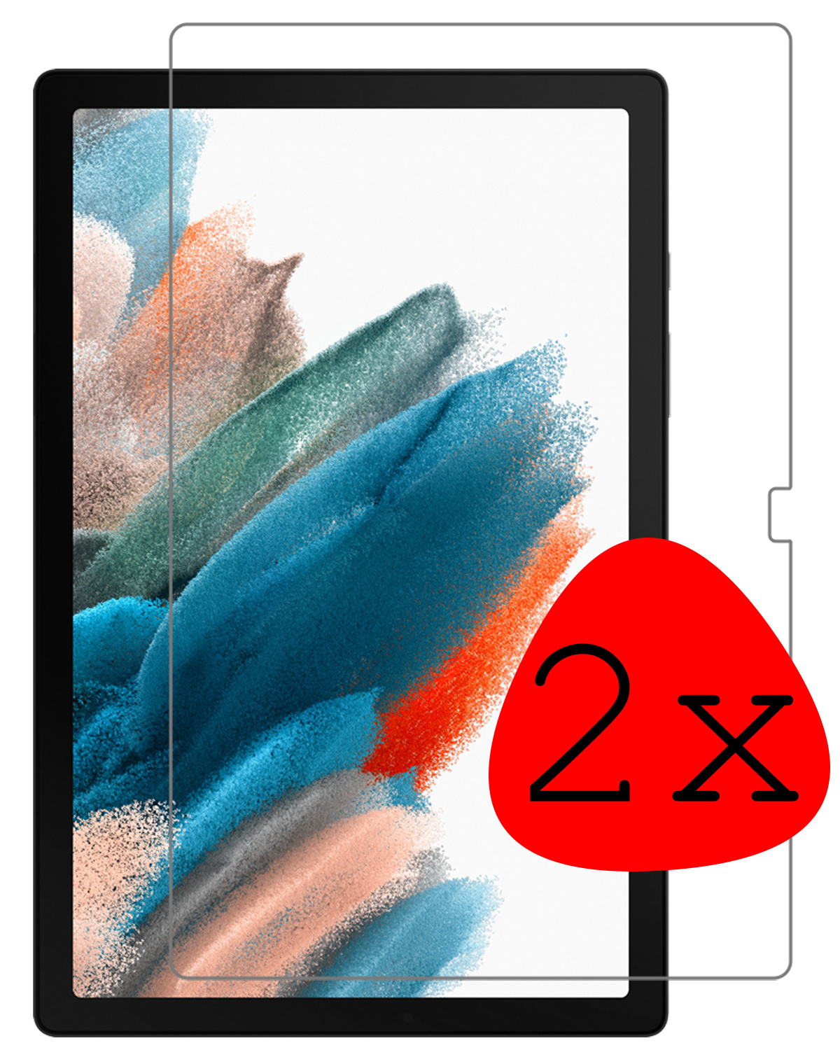 BASEY. Screenprotector Geschikt voor Samsung Galaxy Tab A8 Screenprotector Tempered Glass - Screenprotector Geschikt voor Samsung Tab A8 Screen Protector Beschermglas - 2 Stuks