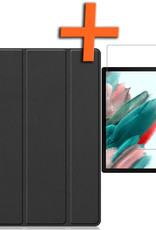 Nomfy Hoes Geschikt voor Samsung Galaxy Tab A8 Hoes Tri-fold Tablet Hoesje Case Met Screenprotector - Hoesje Geschikt voor Samsung Tab A8 Hoesje Hardcover Bookcase - Zwart