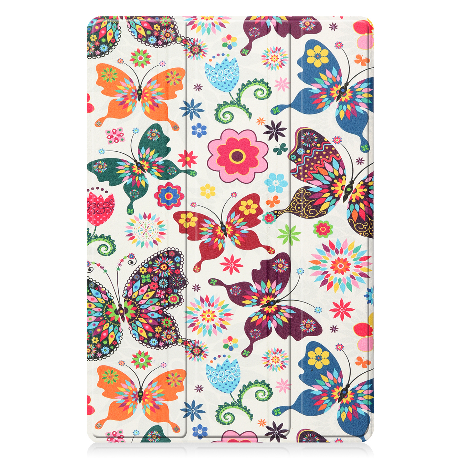 Nomfy Hoes Geschikt voor Samsung Galaxy Tab A8 Hoes Tri-fold Tablet Hoesje Case - Hoesje Geschikt voor Samsung Tab A8 Hoesje Hardcover Bookcase - Vlinders
