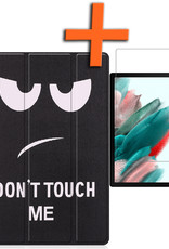 Nomfy Hoes Geschikt voor Samsung Galaxy Tab A8 Hoes Tri-fold Tablet Hoesje Case Met Screenprotector - Hoesje Geschikt voor Samsung Tab A8 Hoesje Hardcover Bookcase - Don't Touch Me