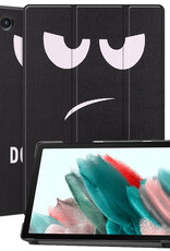 Nomfy Hoes Geschikt voor Samsung Galaxy Tab A8 Hoes Tri-fold Tablet Hoesje Case Met Screenprotector - Hoesje Geschikt voor Samsung Tab A8 Hoesje Hardcover Bookcase - Don't Touch Me