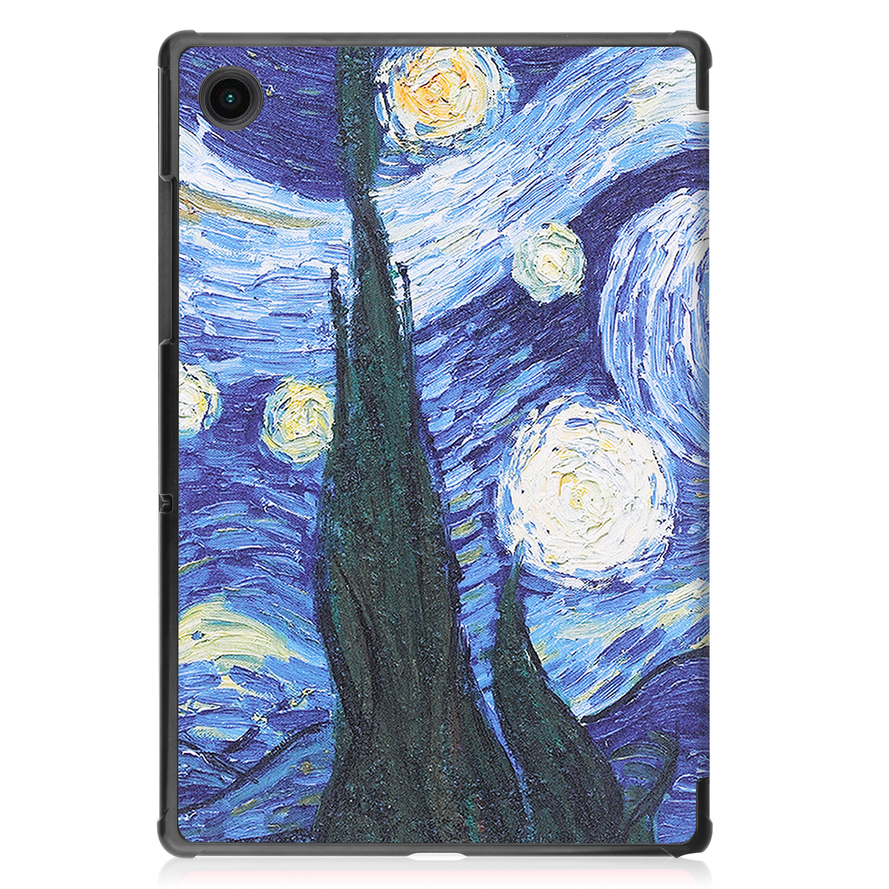 Nomfy Hoes Geschikt voor Samsung Galaxy Tab A8 Hoes Tri-fold Tablet Hoesje Case Met Screenprotector - Hoesje Geschikt voor Samsung Tab A8 Hoesje Hardcover Bookcase - Sterrenhemel