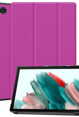 Nomfy Hoes Geschikt voor Samsung Galaxy Tab A8 Hoes Tri-fold Tablet Hoesje Case Met Screenprotector - Hoesje Geschikt voor Samsung Tab A8 Hoesje Hardcover Bookcase - Paars